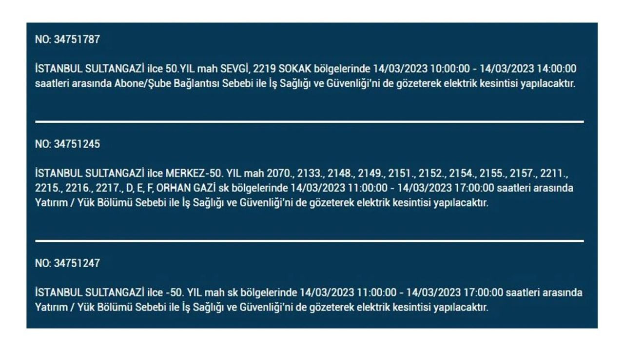 İstanbul'da elektriğin kesileceği ilçeler belli oldu! 14 Mart İstanbul elektrik kesintisi - Sayfa 2