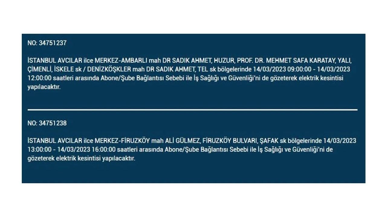 İstanbul'da elektriğin kesileceği ilçeler belli oldu! 14 Mart İstanbul elektrik kesintisi - Sayfa 41