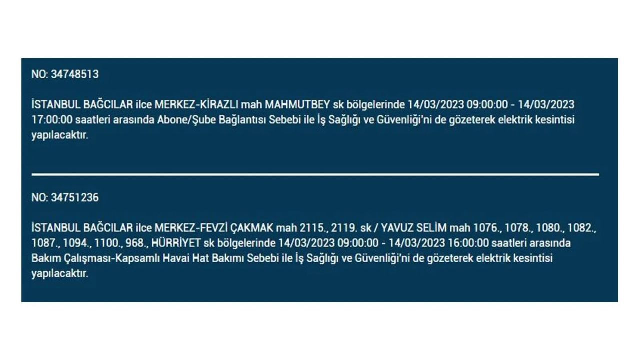 İstanbul'da elektriğin kesileceği ilçeler belli oldu! 14 Mart İstanbul elektrik kesintisi - Sayfa 39