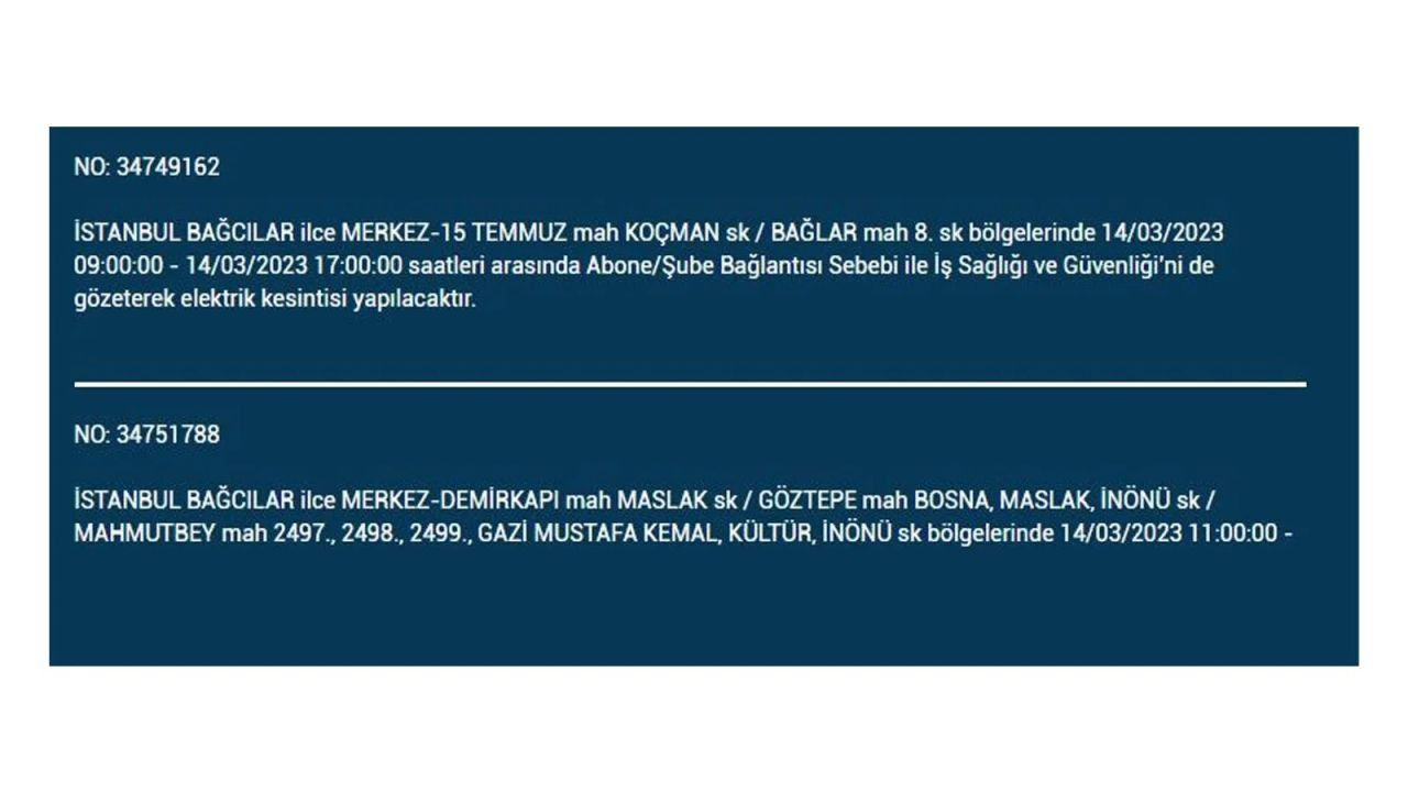 İstanbul'da elektriğin kesileceği ilçeler belli oldu! 14 Mart İstanbul elektrik kesintisi - Sayfa 38