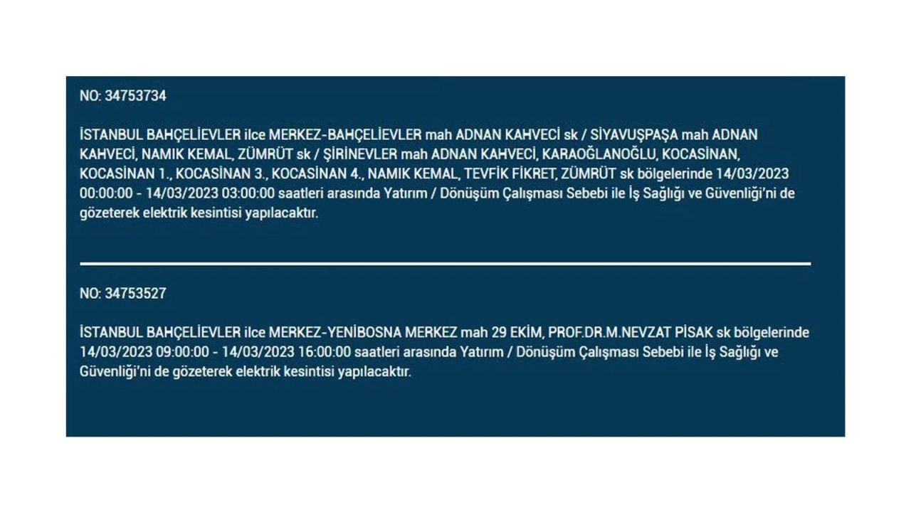 İstanbul'da elektriğin kesileceği ilçeler belli oldu! 14 Mart İstanbul elektrik kesintisi - Sayfa 37