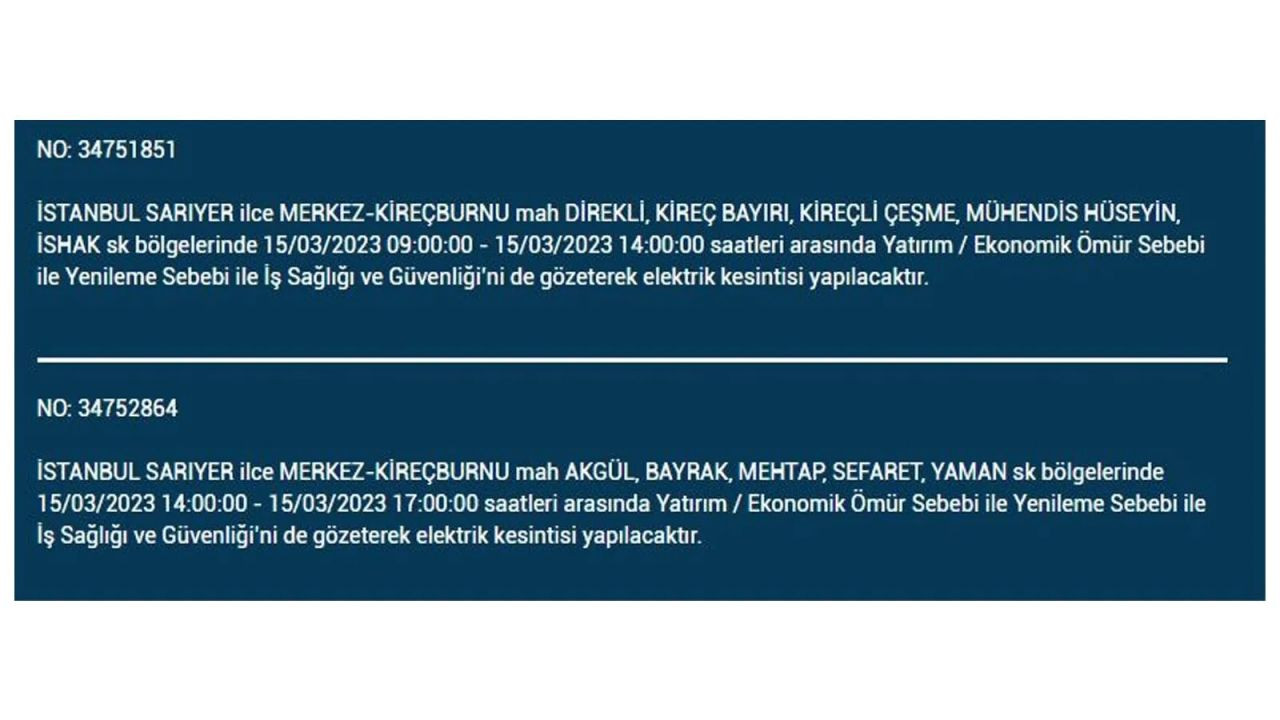 İstanbul'da elektriğin kesileceği ilçeler belli oldu! 15 Mart İstanbul elektrik kesintisi - Sayfa 10
