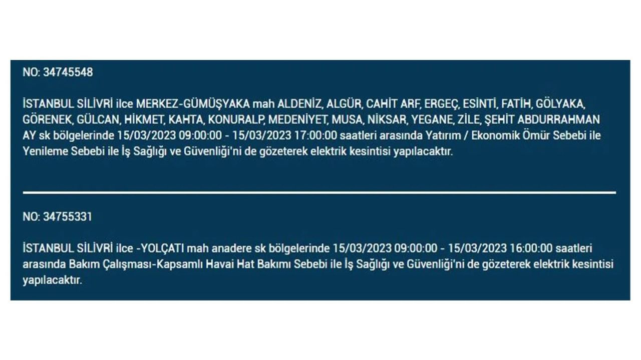 İstanbul'da elektriğin kesileceği ilçeler belli oldu! 15 Mart İstanbul elektrik kesintisi - Sayfa 7