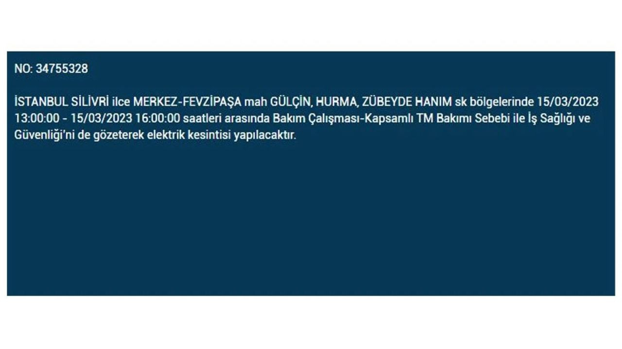 İstanbul'da elektriğin kesileceği ilçeler belli oldu! 15 Mart İstanbul elektrik kesintisi - Sayfa 6