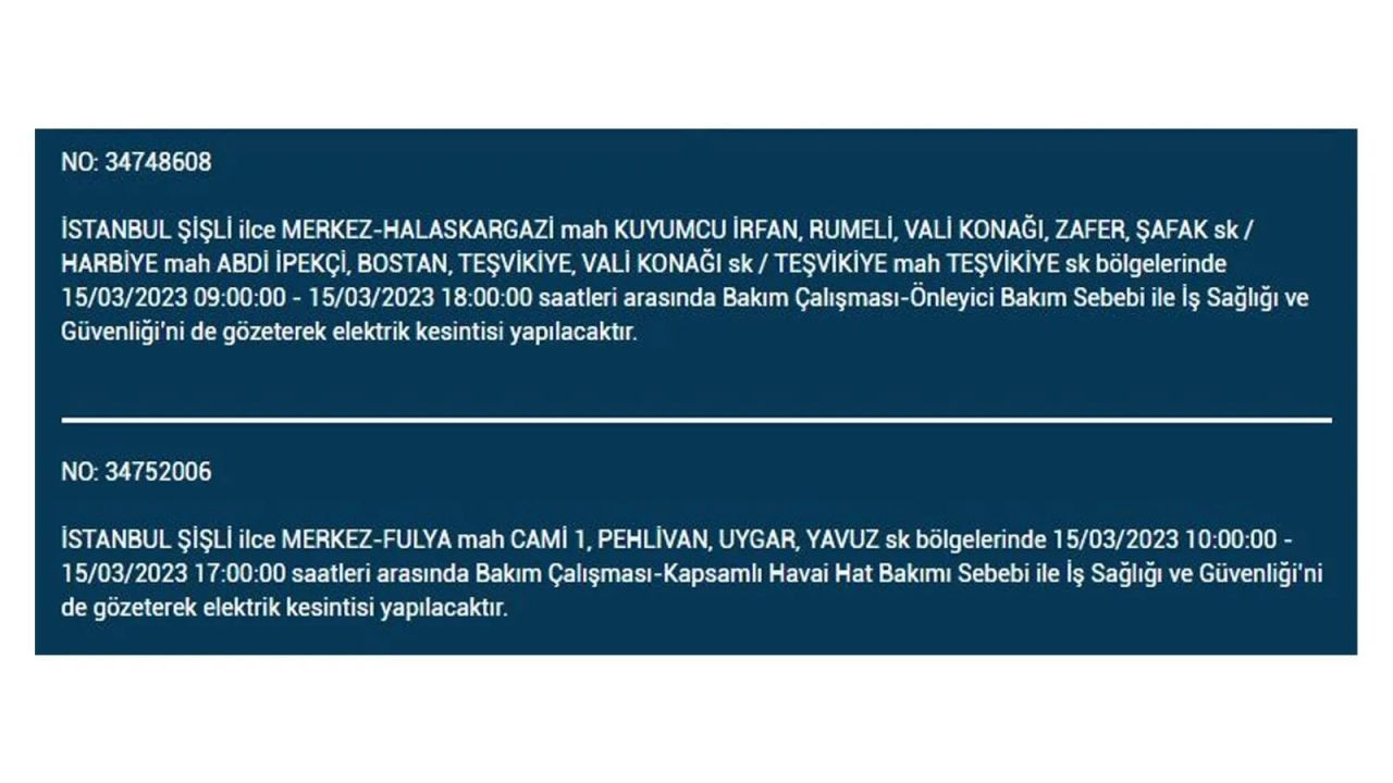 İstanbul'da elektriğin kesileceği ilçeler belli oldu! 15 Mart İstanbul elektrik kesintisi - Sayfa 5