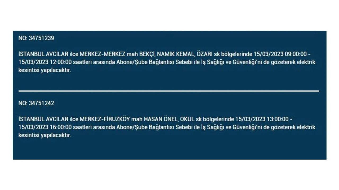 İstanbul'da elektriğin kesileceği ilçeler belli oldu! 15 Mart İstanbul elektrik kesintisi - Sayfa 35