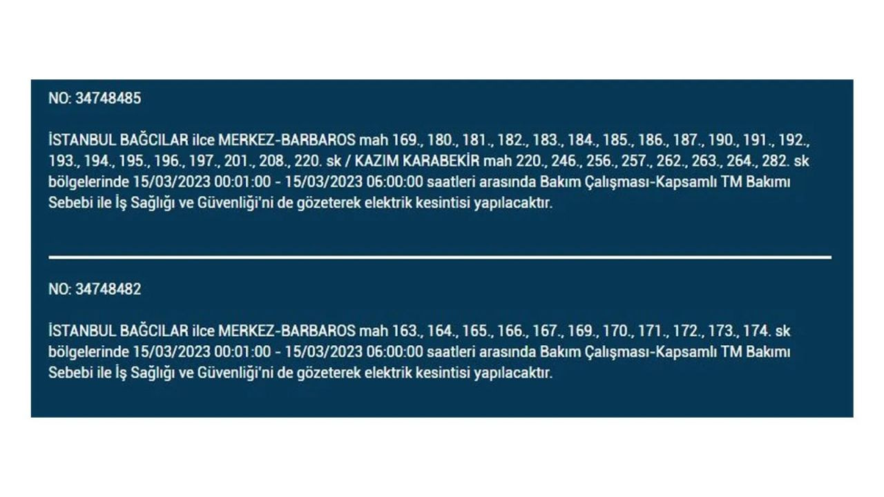 İstanbul'da elektriğin kesileceği ilçeler belli oldu! 15 Mart İstanbul elektrik kesintisi - Sayfa 34