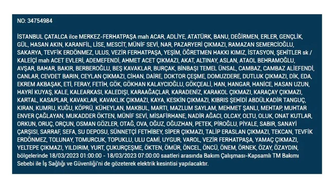 İstanbul'da elektriğin kesileceği ilçeler belli oldu! 18 Mart İstanbul elektrik kesintisi - Sayfa 2