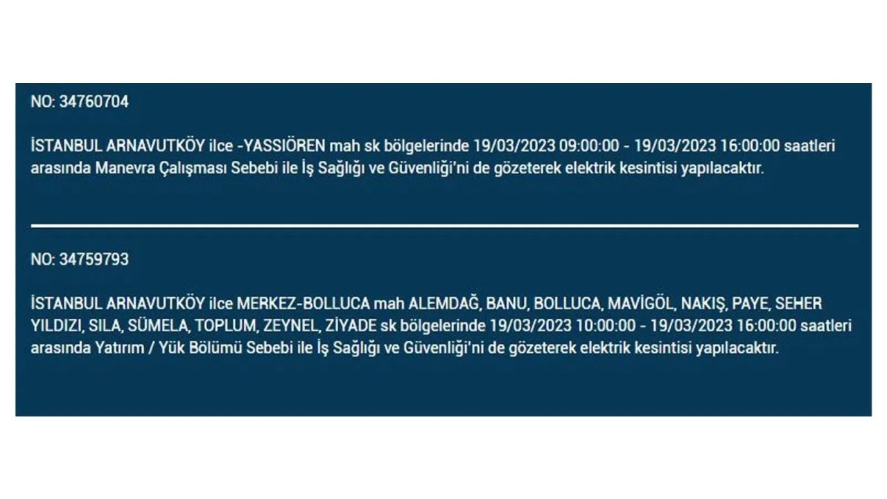 İstanbul'da elektriğin kesileceği ilçeler belli oldu! 19 Mart İstanbul elektrik kesintisi - Sayfa 4