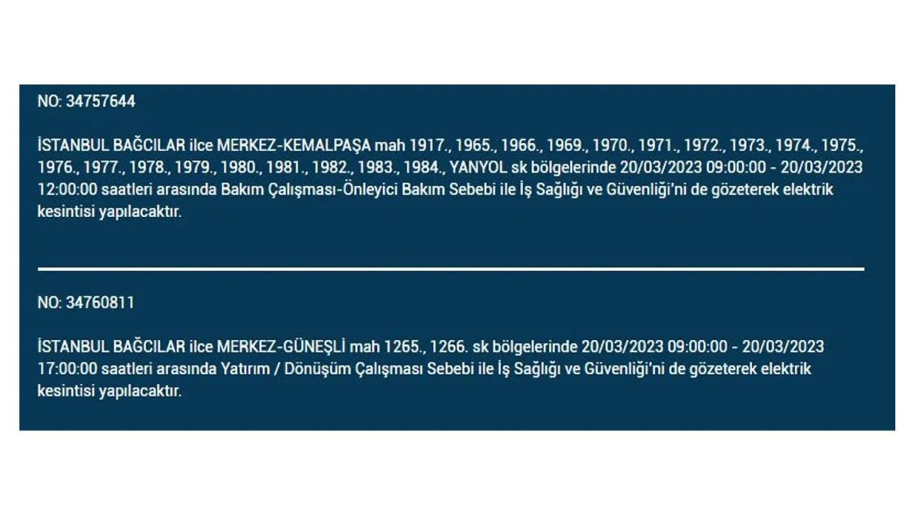 İstanbul'da elektriğin kesileceği ilçeler belli oldu! 20 Mart İstanbul elektrik kesintisi - Sayfa 27