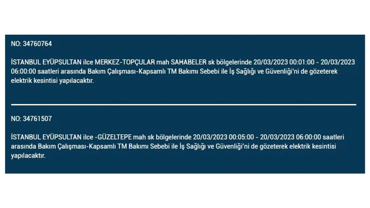 İstanbul'da elektriğin kesileceği ilçeler belli oldu! 20 Mart İstanbul elektrik kesintisi - Sayfa 17