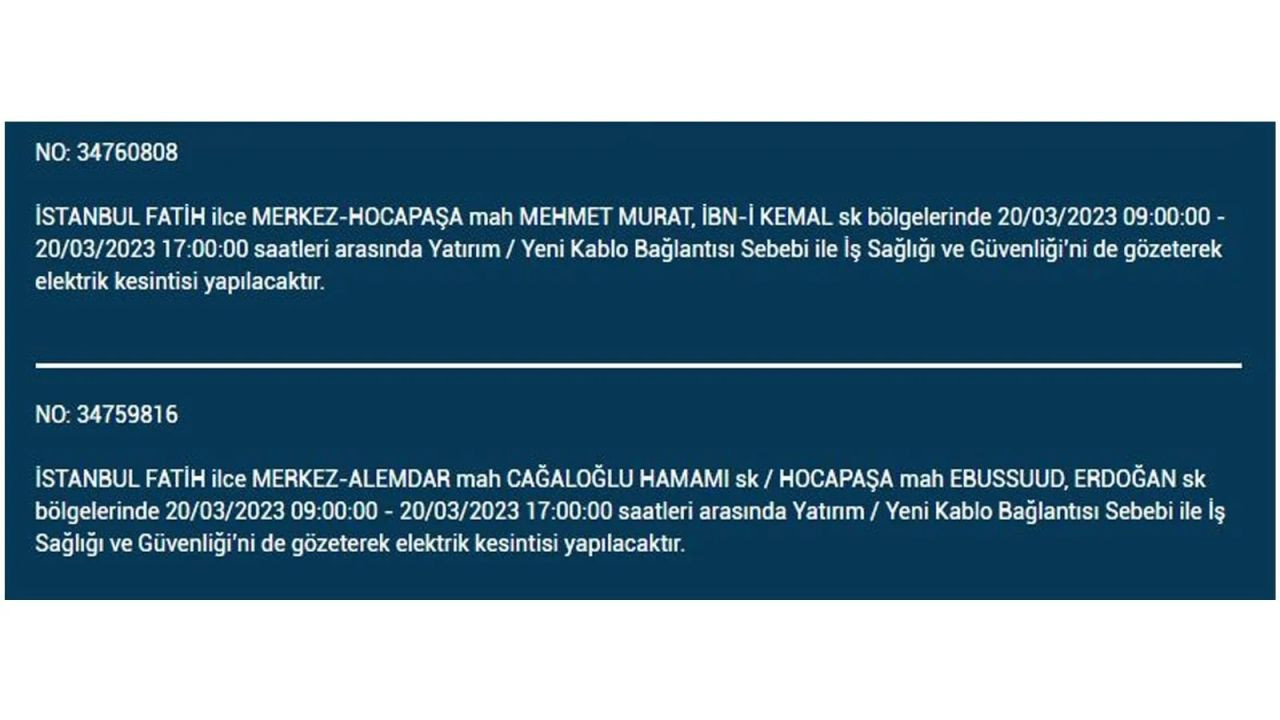 İstanbul'da elektriğin kesileceği ilçeler belli oldu! 20 Mart İstanbul elektrik kesintisi - Sayfa 15