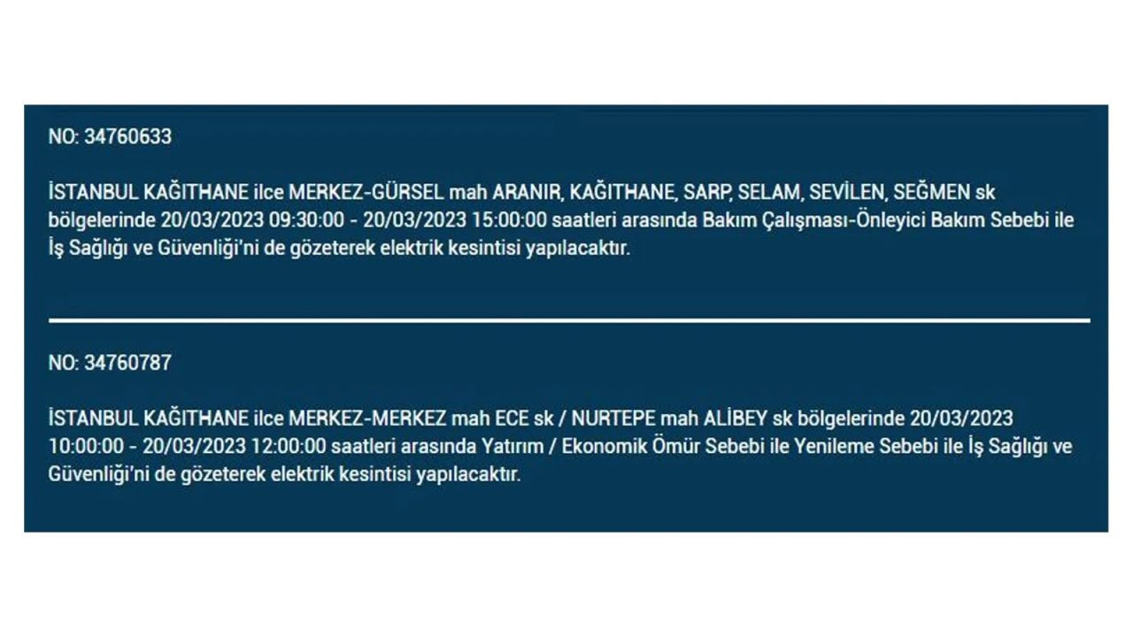 İstanbul'da elektriğin kesileceği ilçeler belli oldu! 20 Mart İstanbul elektrik kesintisi - Sayfa 10
