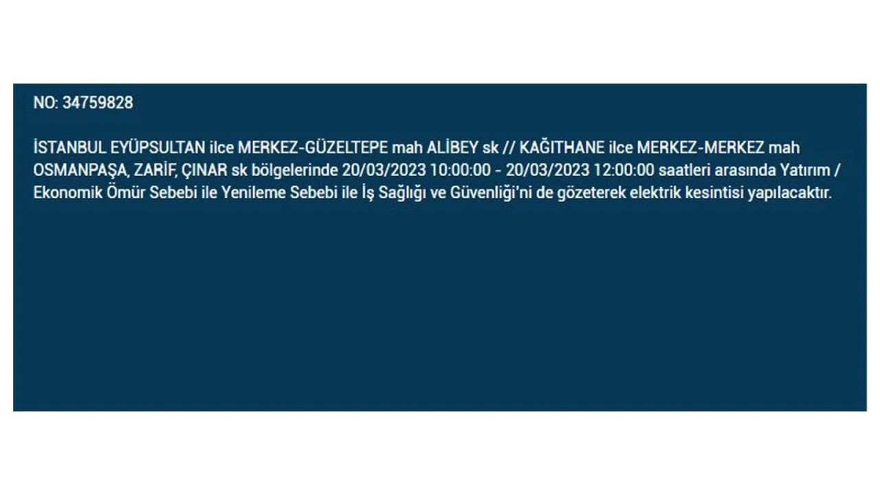 İstanbul'da elektriğin kesileceği ilçeler belli oldu! 20 Mart İstanbul elektrik kesintisi - Sayfa 9