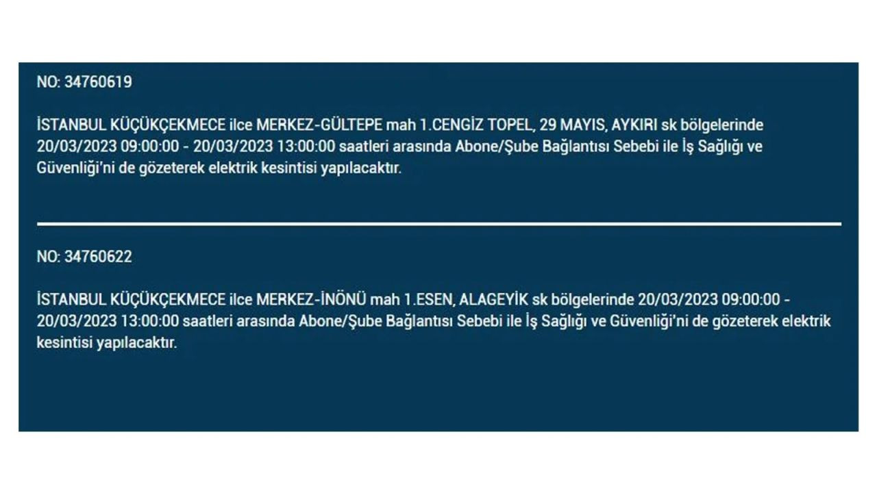 İstanbul'da elektriğin kesileceği ilçeler belli oldu! 20 Mart İstanbul elektrik kesintisi - Sayfa 8