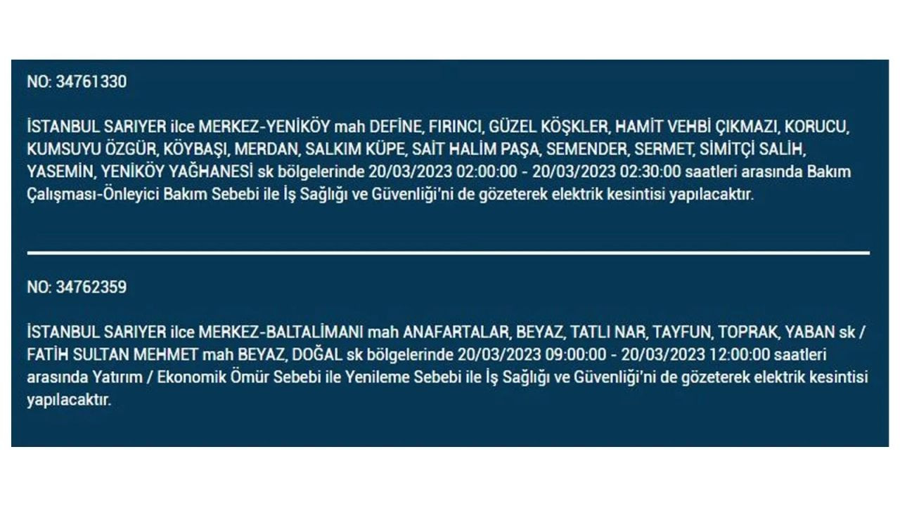 İstanbul'da elektriğin kesileceği ilçeler belli oldu! 20 Mart İstanbul elektrik kesintisi - Sayfa 7