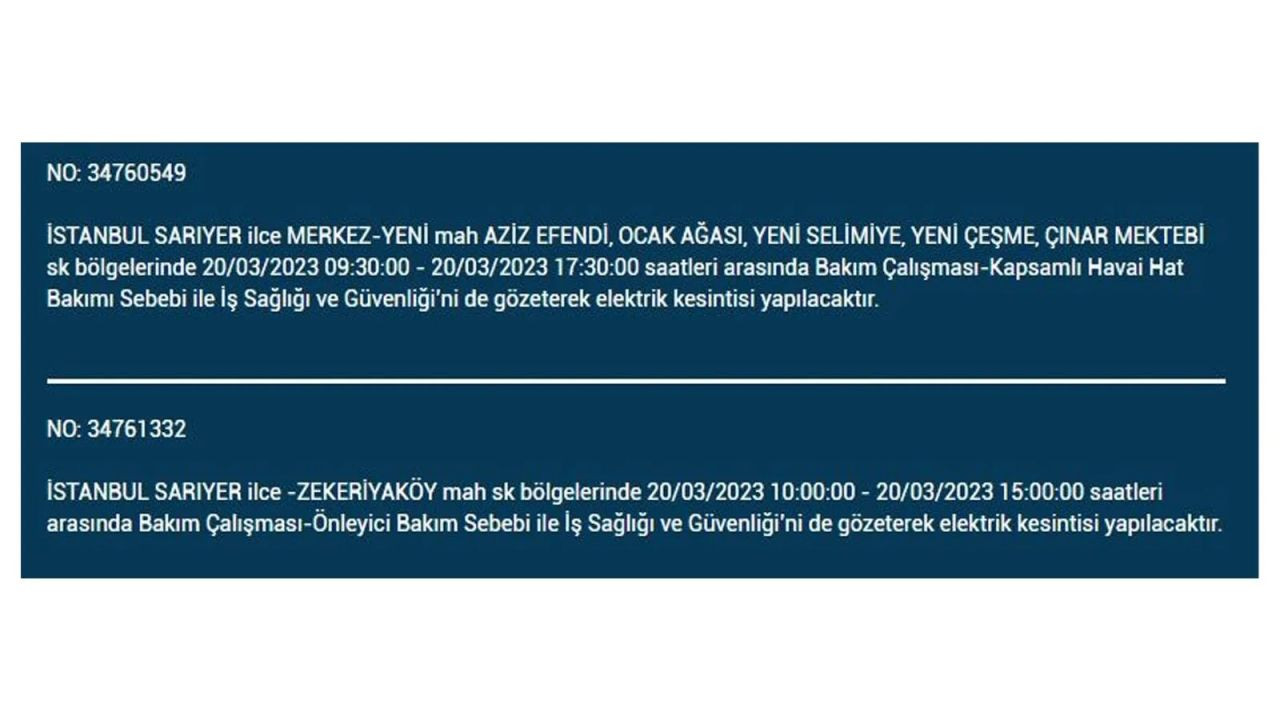 İstanbul'da elektriğin kesileceği ilçeler belli oldu! 20 Mart İstanbul elektrik kesintisi - Sayfa 6