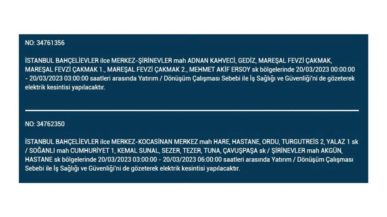İstanbul'da elektriğin kesileceği ilçeler belli oldu! 20 Mart İstanbul elektrik kesintisi - Sayfa 25