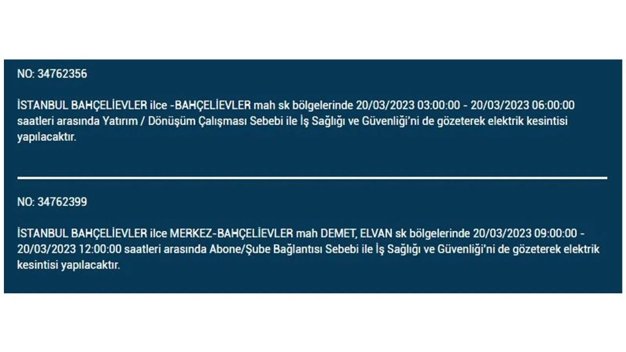 İstanbul'da elektriğin kesileceği ilçeler belli oldu! 20 Mart İstanbul elektrik kesintisi - Sayfa 24