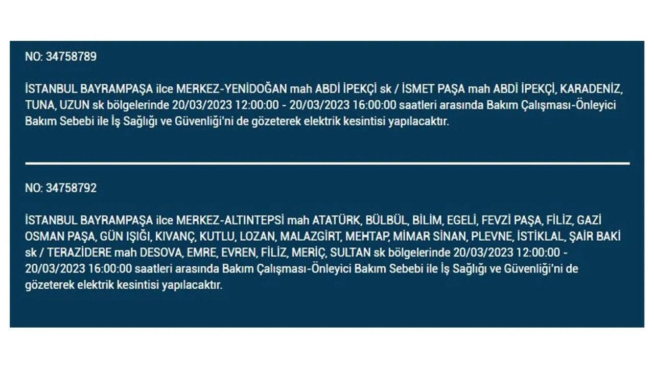 İstanbul'da elektriğin kesileceği ilçeler belli oldu! 20 Mart İstanbul elektrik kesintisi - Sayfa 21
