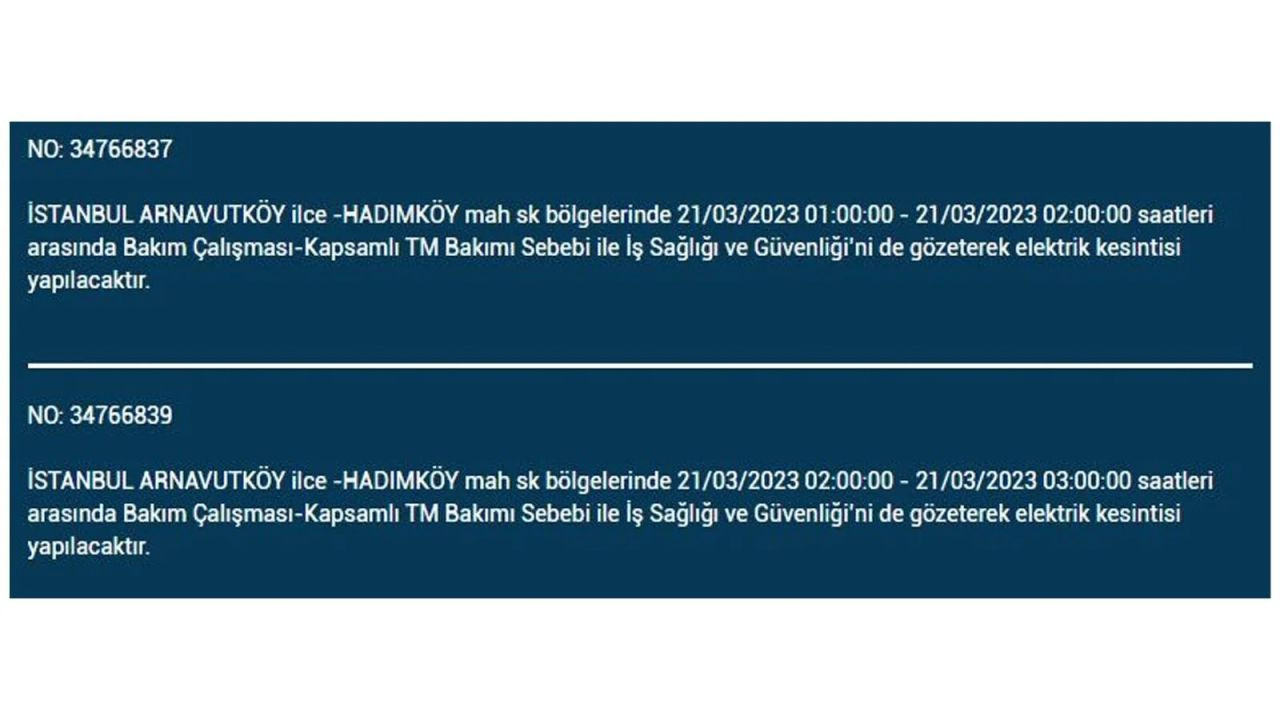 İstanbul'da elektriğin kesileceği ilçeler belli oldu! 21 Mart İstanbul elektrik kesintisi - Sayfa 24