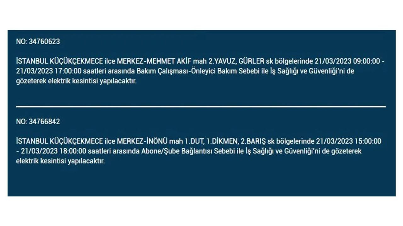 İstanbul'da elektriğin kesileceği ilçeler belli oldu! 21 Mart İstanbul elektrik kesintisi - Sayfa 30