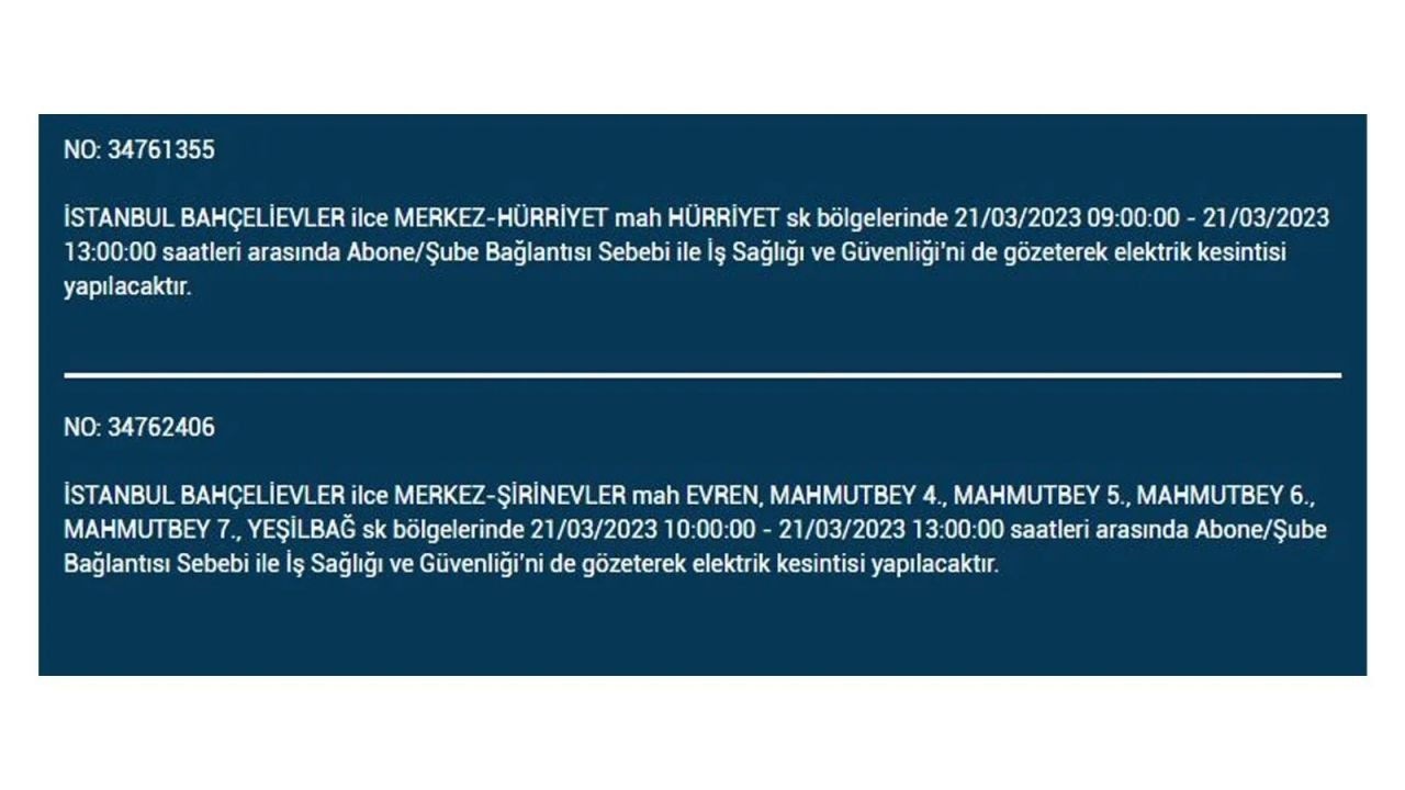 İstanbul'da elektriğin kesileceği ilçeler belli oldu! 21 Mart İstanbul elektrik kesintisi - Sayfa 17
