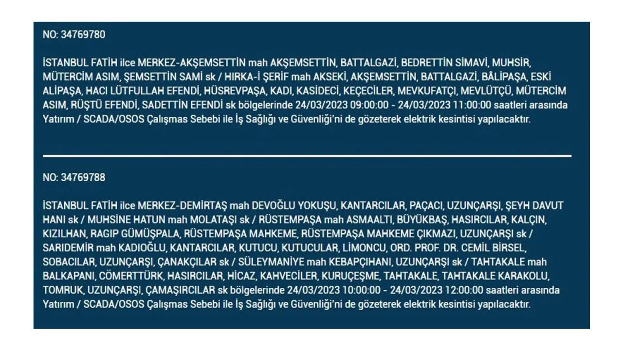 İstanbul'da elektriğin kesileceği ilçeler belli oldu! 24 Mart İstanbul elektrik kesintisi - Sayfa 15