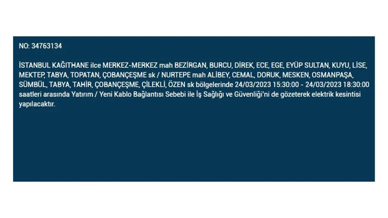 İstanbul'da elektriğin kesileceği ilçeler belli oldu! 24 Mart İstanbul elektrik kesintisi - Sayfa 7