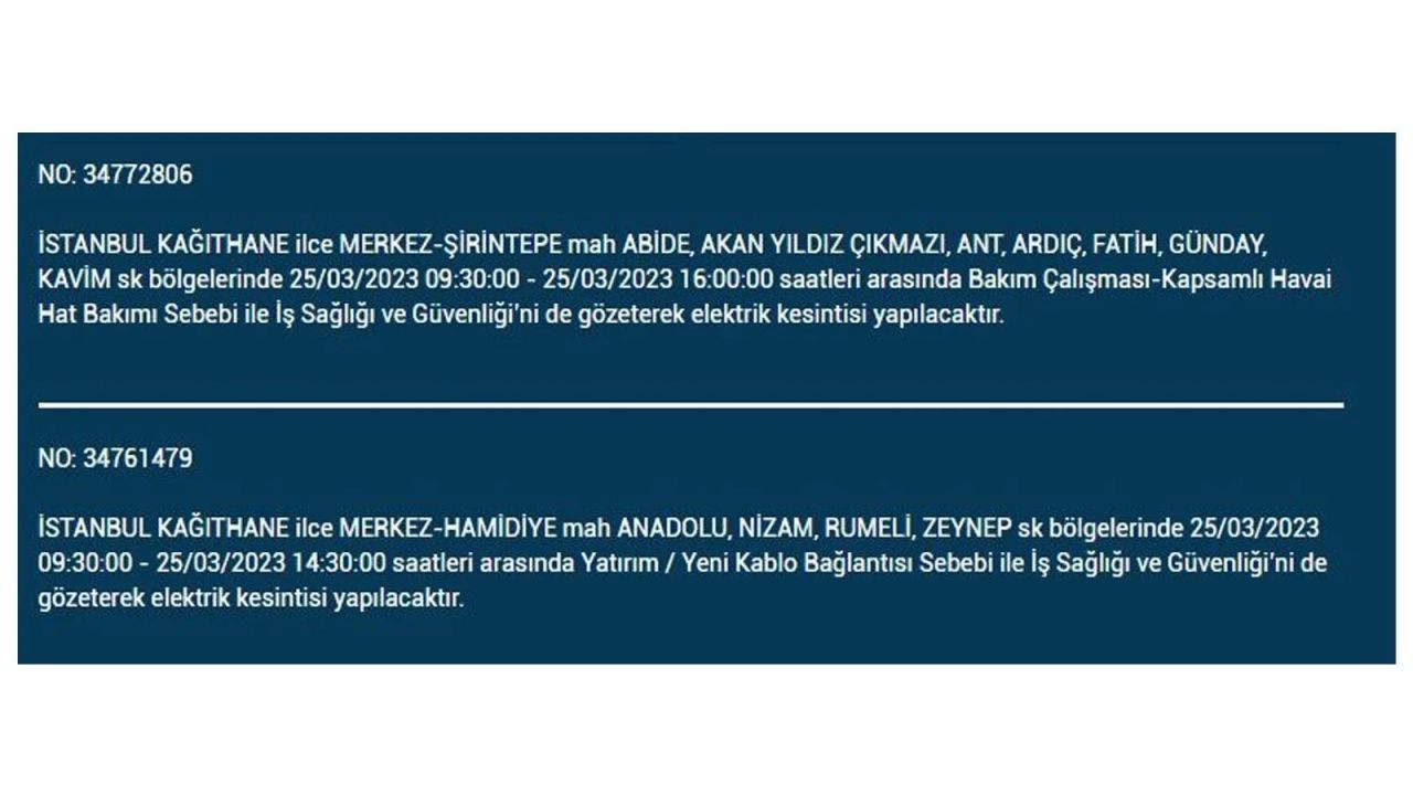 İstanbul'da elektriğin kesileceği ilçeler belli oldu! 25 Mart İstanbul elektrik kesintisi - Sayfa 10
