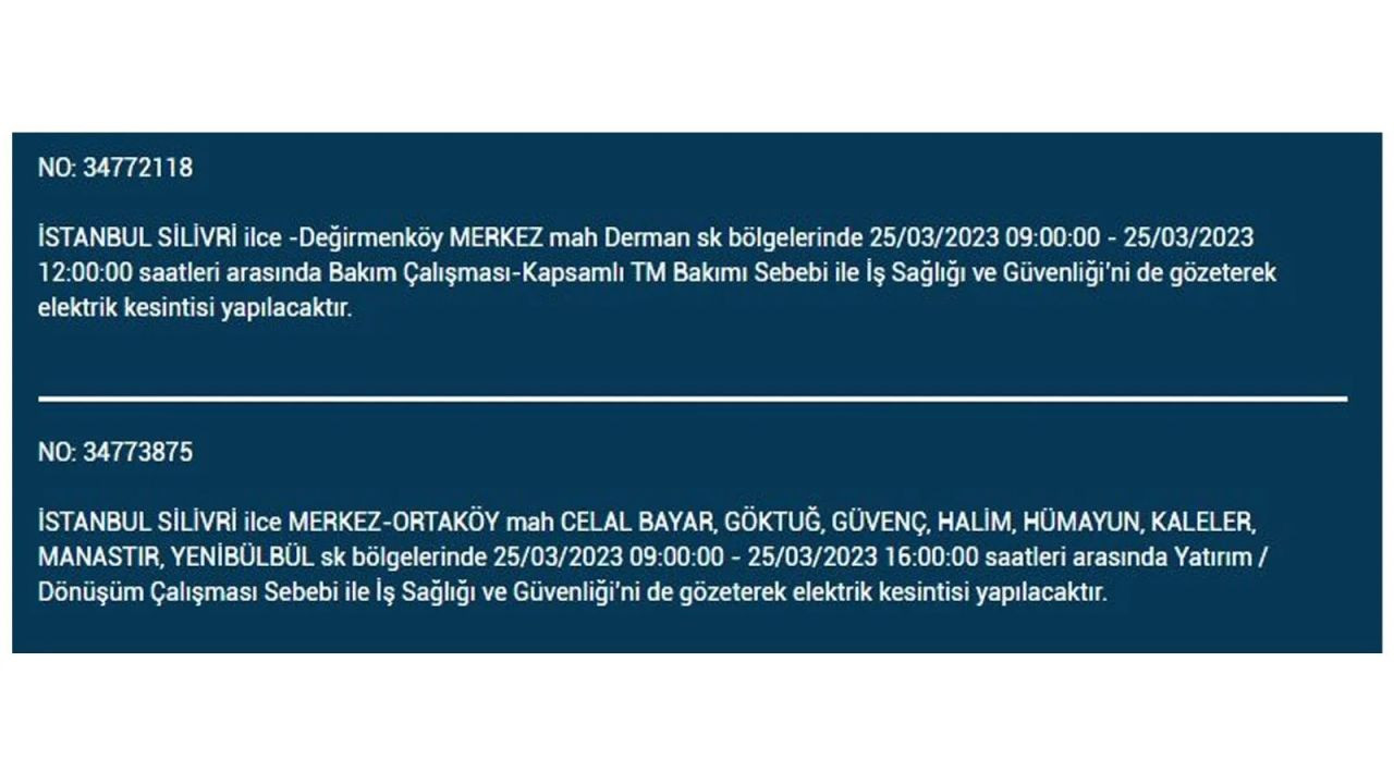 İstanbul'da elektriğin kesileceği ilçeler belli oldu! 25 Mart İstanbul elektrik kesintisi - Sayfa 6