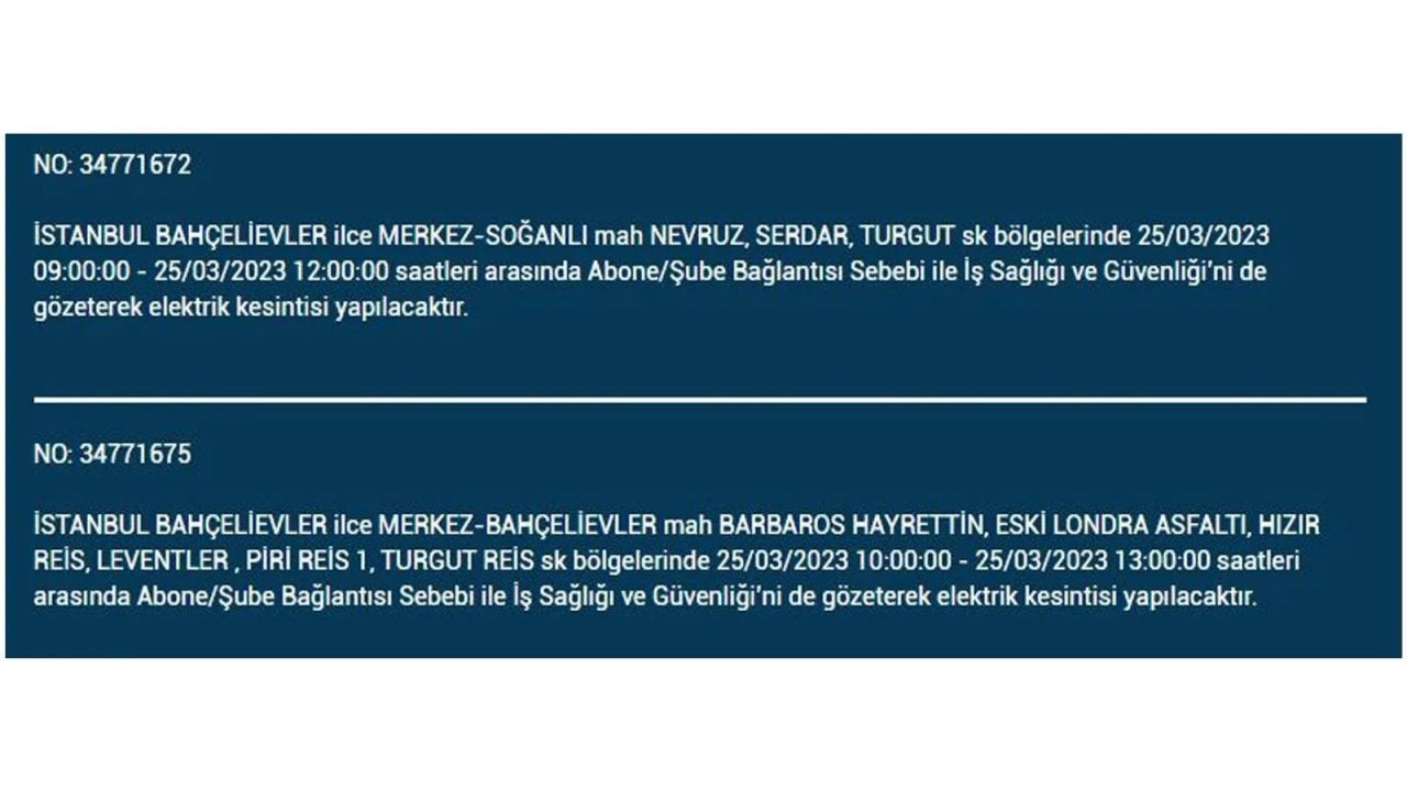 İstanbul'da elektriğin kesileceği ilçeler belli oldu! 25 Mart İstanbul elektrik kesintisi - Sayfa 27