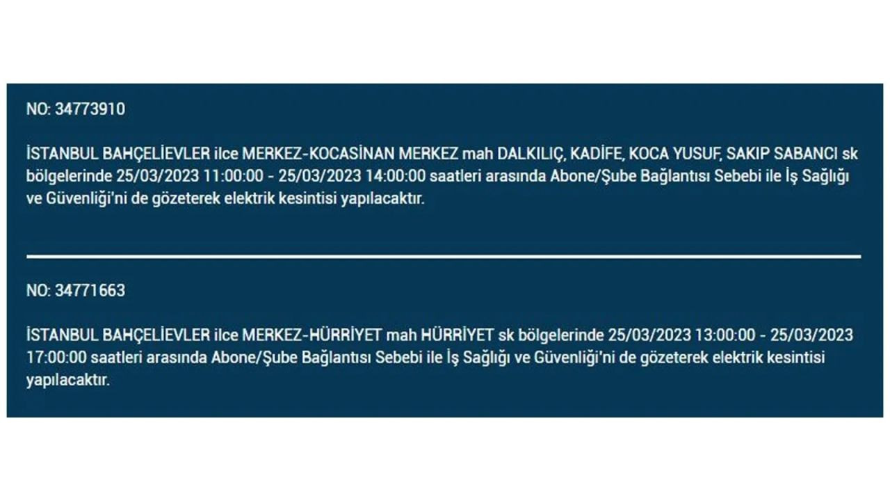 İstanbul'da elektriğin kesileceği ilçeler belli oldu! 25 Mart İstanbul elektrik kesintisi - Sayfa 26