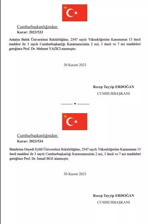 Resmi Gazete'de yayımlandı... 4 üniversiteye rektör atandı! - Sayfa 6