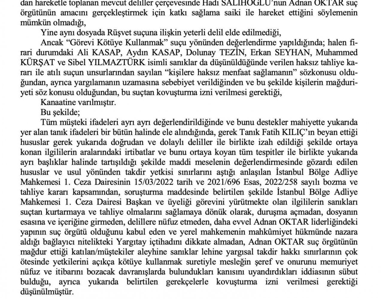 O rapor ortaya çıktı! Adnan Oktar ve örgütünü aklayan hakim ve savcılar bakın neler yapmış... - Sayfa 72