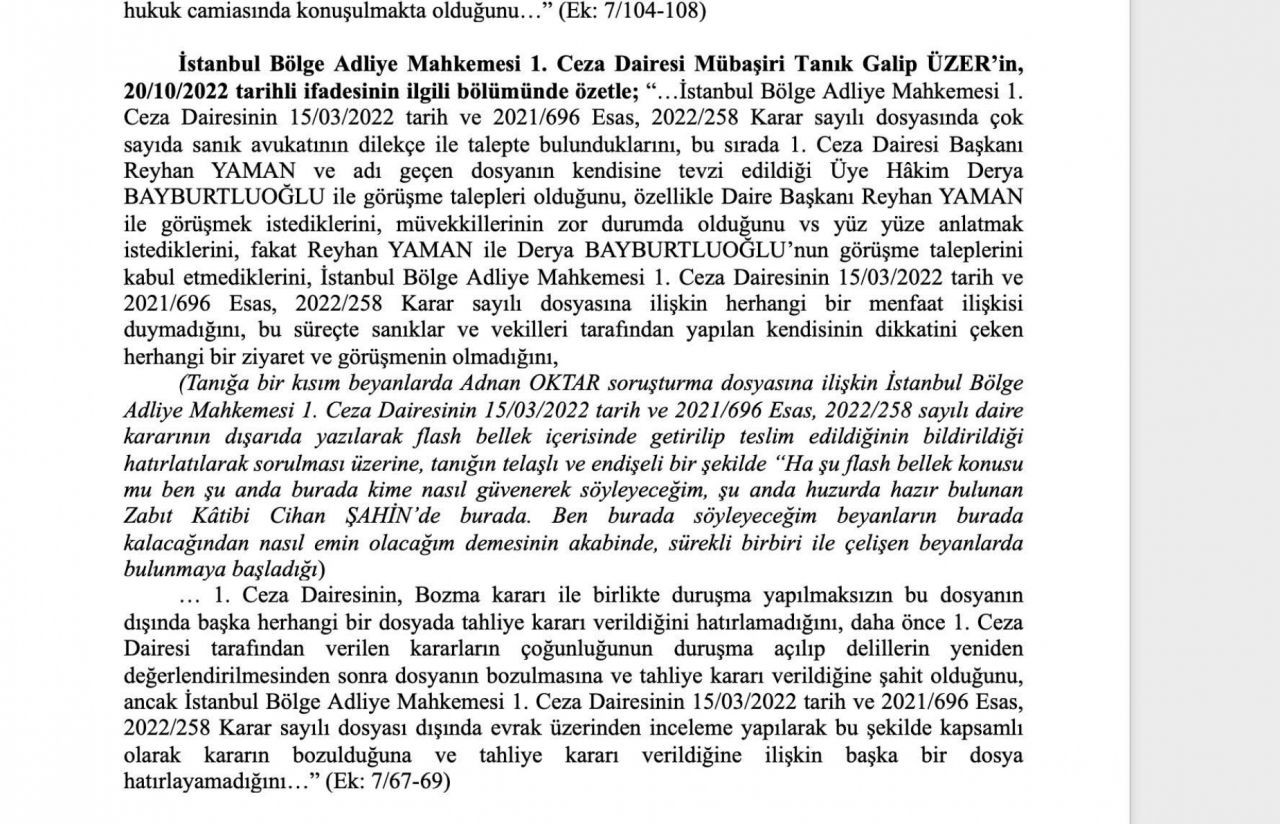 O rapor ortaya çıktı! Adnan Oktar ve örgütünü aklayan hakim ve savcılar bakın neler yapmış... - Sayfa 51