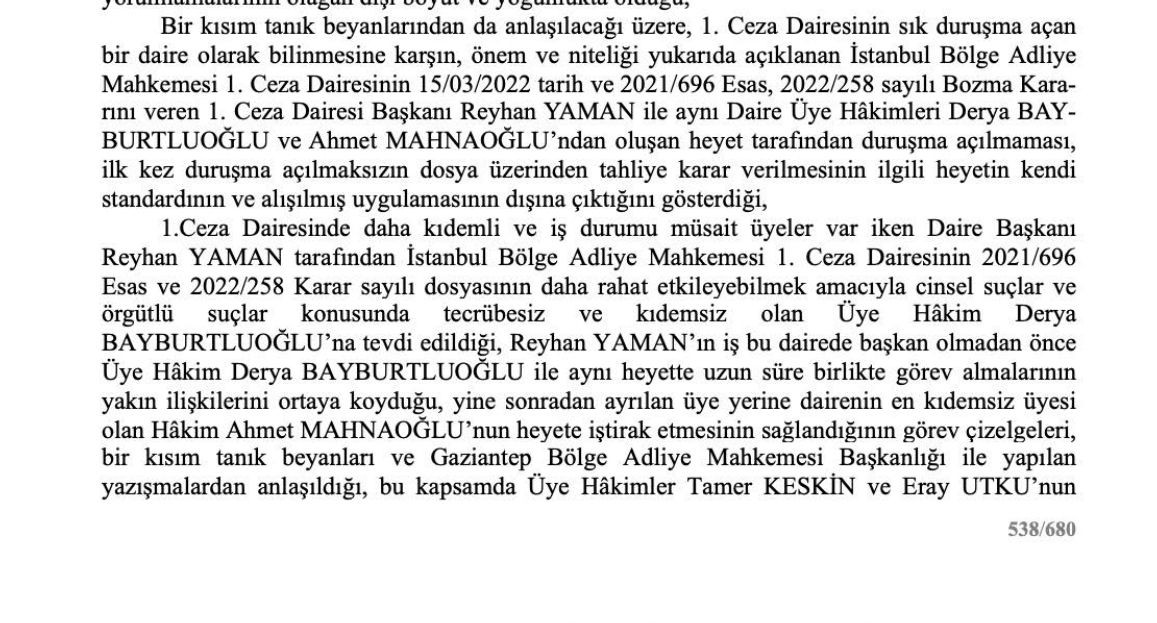 O rapor ortaya çıktı! Adnan Oktar ve örgütünü aklayan hakim ve savcılar bakın neler yapmış... - Sayfa 68