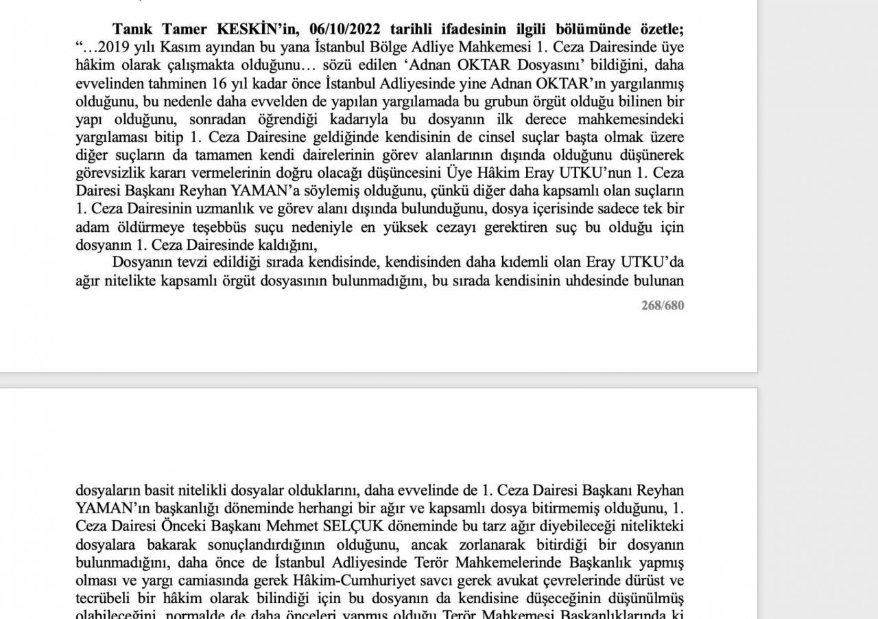 O rapor ortaya çıktı! Adnan Oktar ve örgütünü aklayan hakim ve savcılar bakın neler yapmış... - Sayfa 56