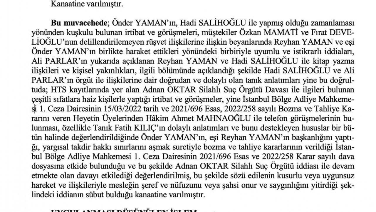 O rapor ortaya çıktı! Adnan Oktar ve örgütünü aklayan hakim ve savcılar bakın neler yapmış... - Sayfa 73