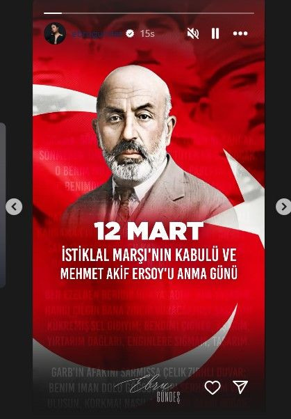 Ebru Gündeş'ten Mehmet Akif Ersoy'u Anma Günü'nde paylaşım! Ünlülerin sosyal medya paylaşımları 12 Mart 2024 - Sayfa 5