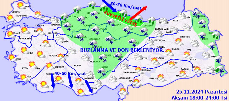 13 il için sarı, 11 il için turuncu alarm! Kuvvetli sağanak ve yoğun kar geliyor... İşte 25 Kasım Pazartesi hava durumu... - Sayfa 7