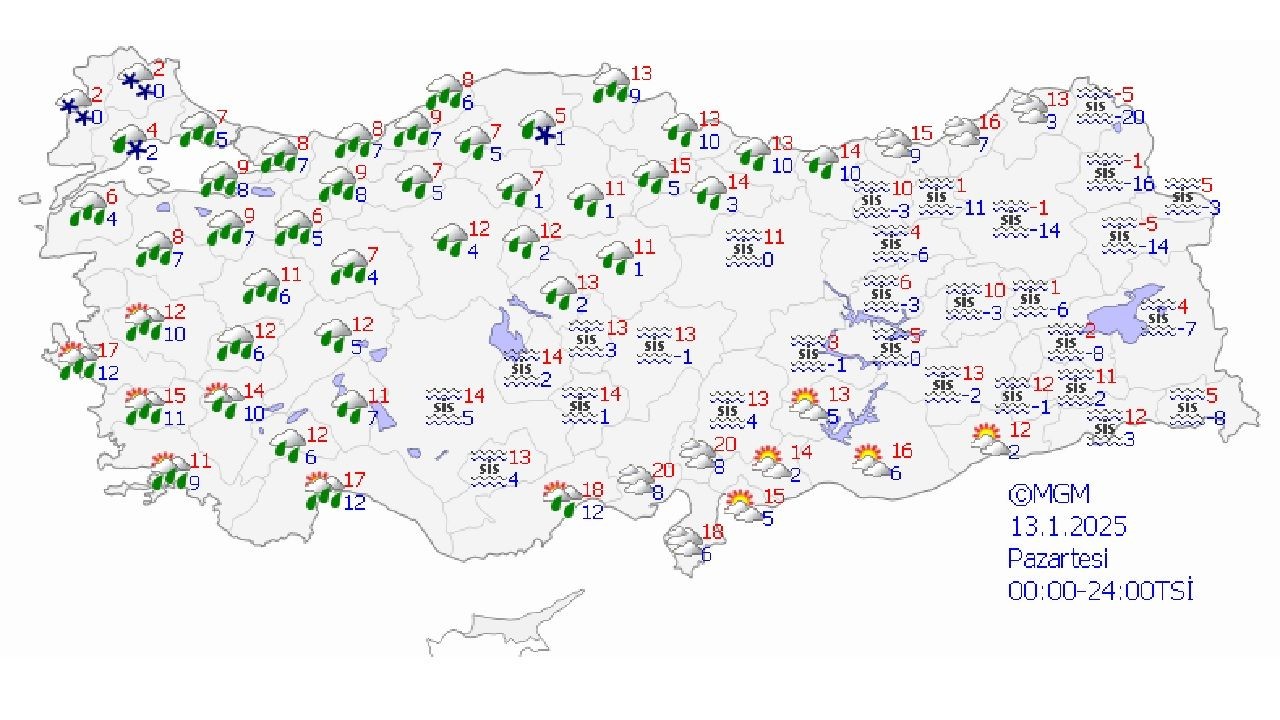 13 Ocak 2025 yurt geneli hava durumu! İşte İstanbul, Ankara, İzmir ve Antalya'da beklenen sıcaklıklar... - Sayfa 2