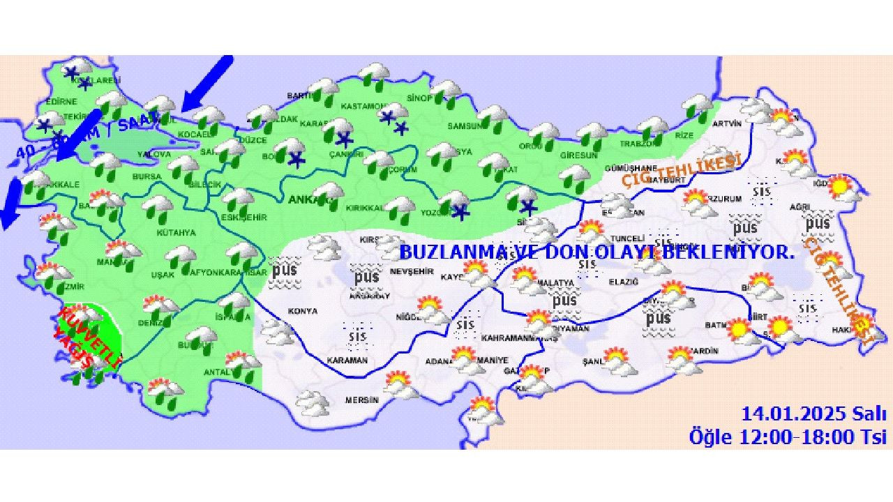 Meteoroloji 14 Ocak 2025 Salı günü hava durumu tahminlerini açıkladı! İşte il il hava durumu... - Sayfa 6