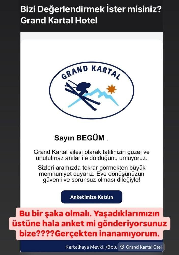 Bu ne vicdansızlık! 78 cana mezar olan Grand Kartal Otel, müşterilerine utanmadan memnuniyet anketi gönderdi! - Sayfa 5
