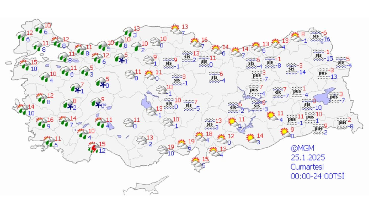 25 Ocak 2025 Meteoroloji hava tahmin raporunu yayınladı! İşte il il hava durumu... - Sayfa 1