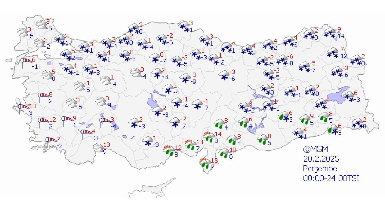 20 Şubat 2025 Perşembe yurt genelinde kar yağışına dikkat! İstanbul başta olmak üzere pek çok kente uyarı... - Sayfa 1