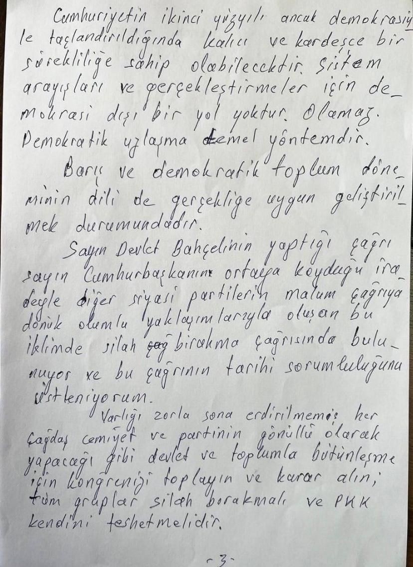 Abdullah Öcalan'ın el yazısı ile yazdığı mektubun tamamı ortaya çıktı! - Sayfa 4