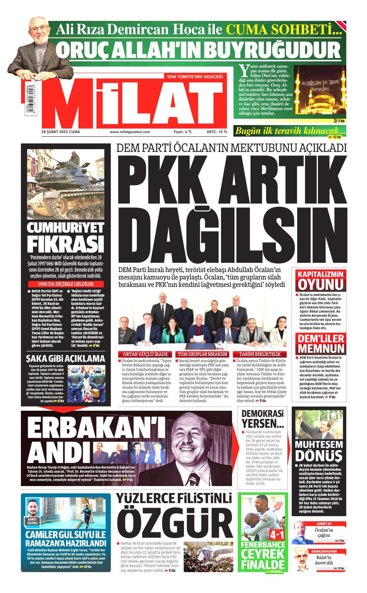 Terör örgütü elebaşı Abdullah Öcalan'ın tarihi çağrısı gazete manşetlerinde! Hangi gazete nasıl gördü? İşte bugünkü Hürriyet, Milliyet, Sabah, Takvim, Yenişafak, Cumhuriyet, Sözcü gazete manşetleri... - Sayfa 14