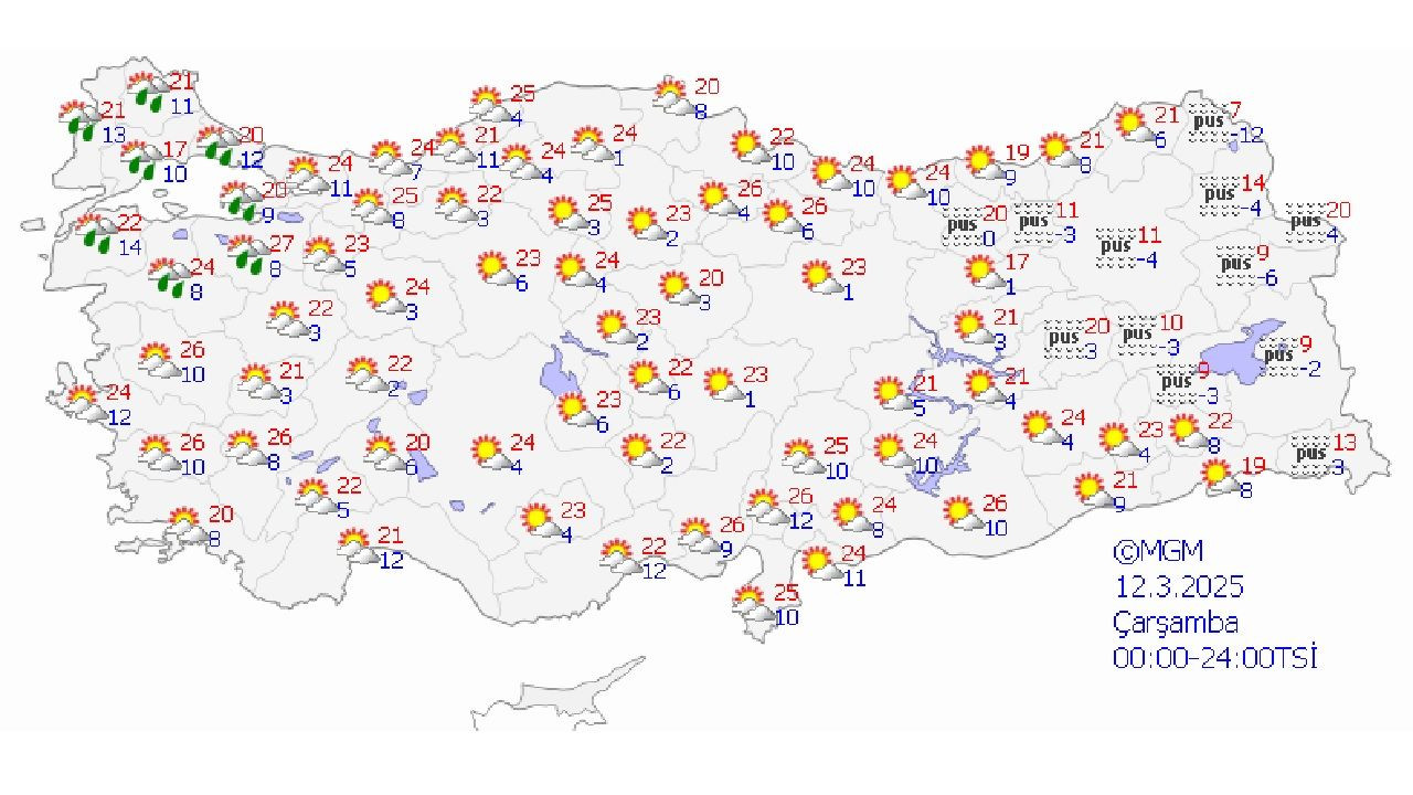 12 Mart 2025 Yurt geneli hava durumu tahminleri geldi! İstanbul, Ankara ve İzmir'de beklenen sıcaklıklar... - Sayfa 1
