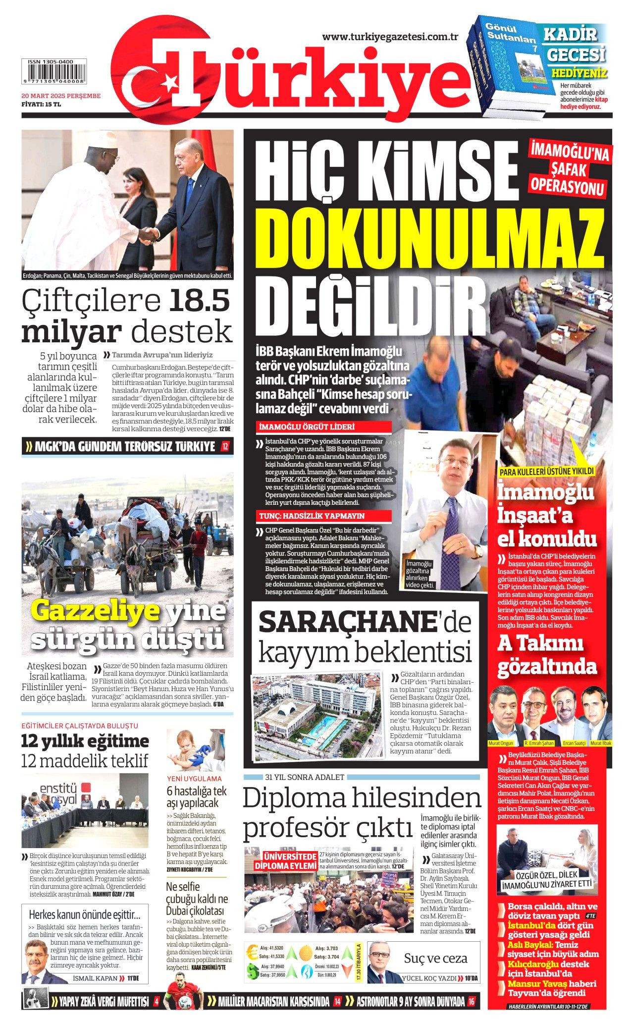 Ekrem İmamoğlu gözaltısı manşetlerde! Hangi gazete nasıl gördü? İşte 20 Mart Perşembe gazete manşetleri... - Sayfa 5